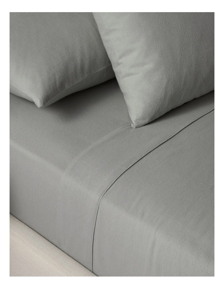 Cotton Flannelette Sheet Separates in Silver image 2