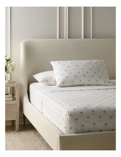 Printed Cotton Flannelette Sheet Set in Bee Print