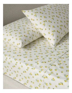 Printed Cotton Sheet Set in Lemon