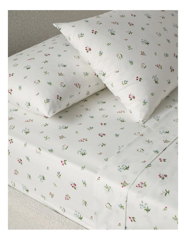 Printed Cotton Sheet Set in Floral image 1