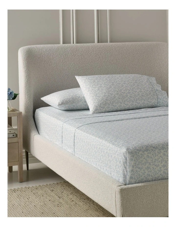 Printed Cotton Sheet Set in Blue Toile image 2