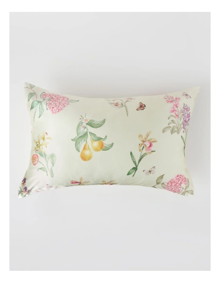 Luxe Silk Pillowcase in Botanical image 1