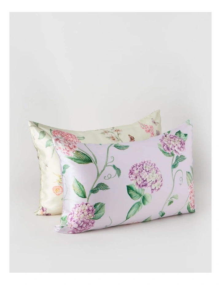 Luxe Silk Pillowcase in Lilac Hydrangea image 4