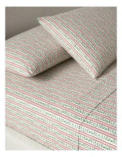 Christmas Cotton Blend CVC Sheet Set in Holly Berry