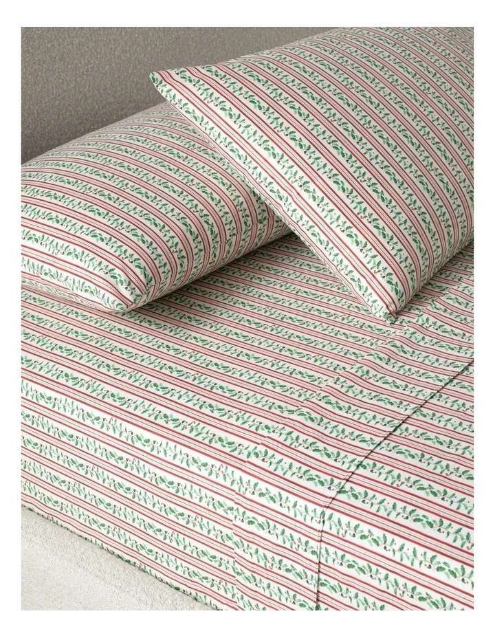 Christmas Cotton Blend CVC Sheet Set in Holly Berry image 1