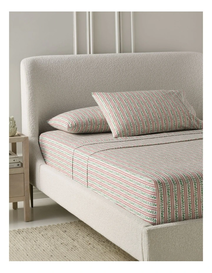 Christmas Cotton Blend CVC Sheet Set in Holly Berry image 2