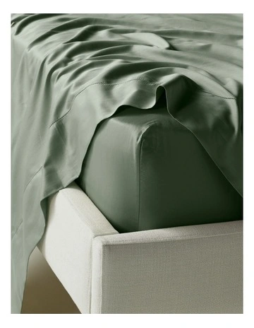 Diana 400TC Egyptian Cotton Sateen Fitted Sheet in Sage