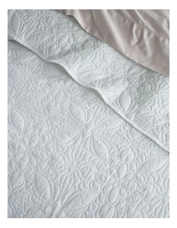 Sienna Quilted Cotton Coverlet in White