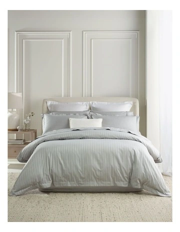 Hotel Collection 500TC Cotton Jacquard Quilt Cover Set in Silver