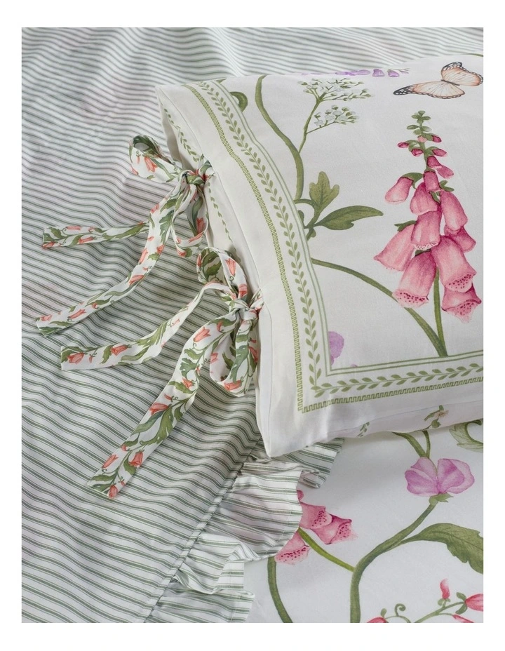 Garden Party Cotton Sateen Quilt Cover Set in White image 2