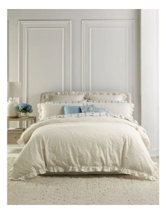 Cecilia Cotton Matelasse Quilt Cover Set in Ecru