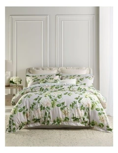 Hydrangea Cotton Sateen Quilt Cover Set in Natural