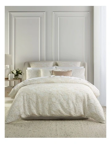 Eloise Floral Jacquard Quilt Cover Set in Shell