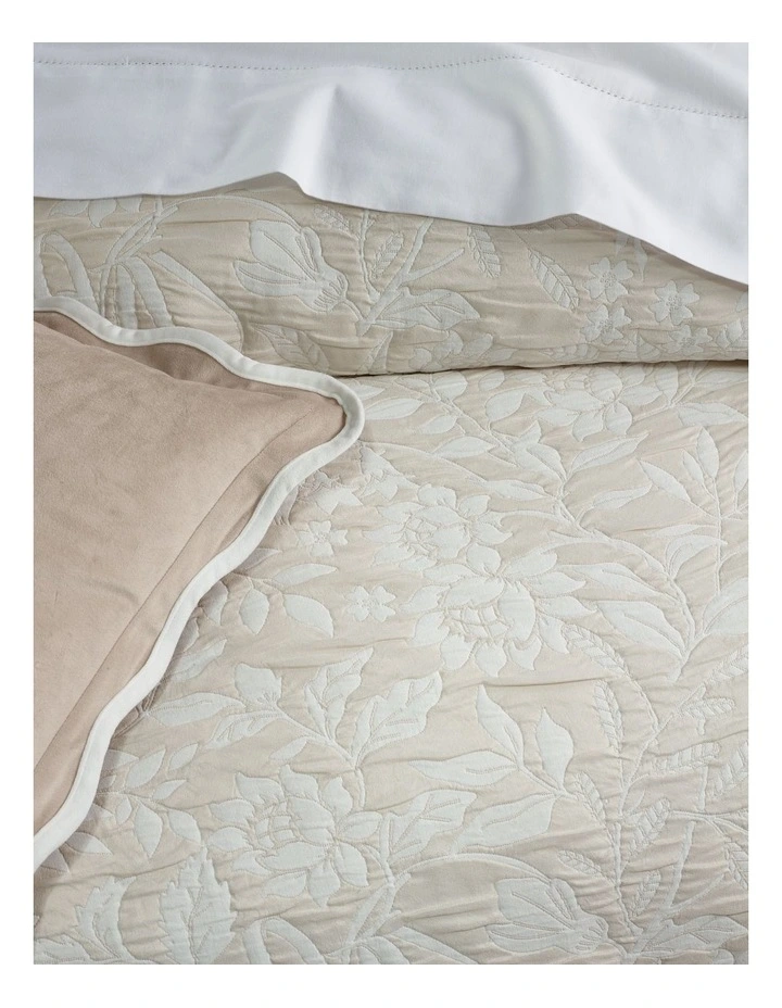 Eloise Floral Jacquard Quilt Cover Set in Shell image 2