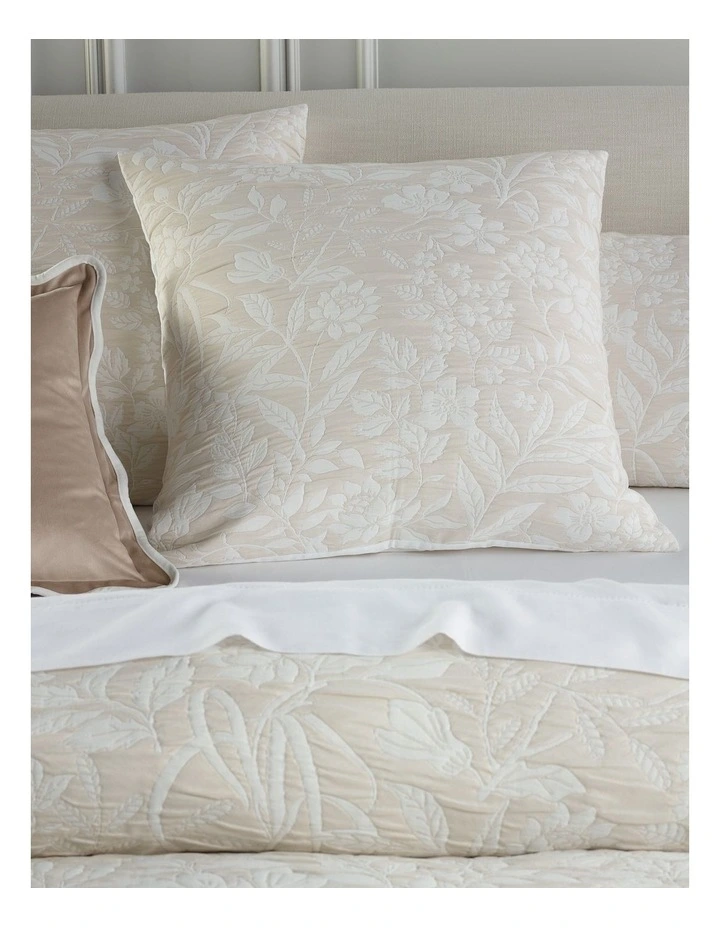 Eloise Floral Jacquard Quilt Cover Set in Shell image 4