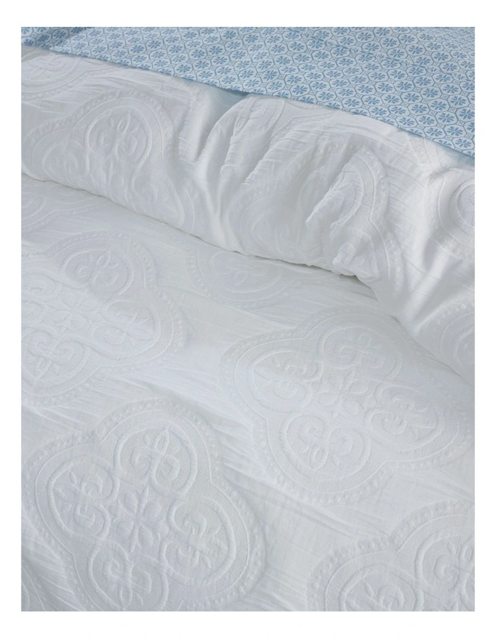 Lucia Matelasse Quilt Cover Set in White image 2