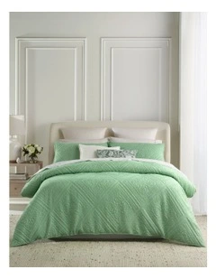 Bellina Quilted Quilt Cover Set in Green