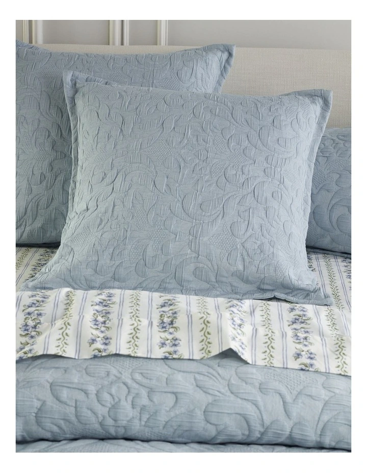 Evelyn Matelass Quilt Cover Set in Blue image 4