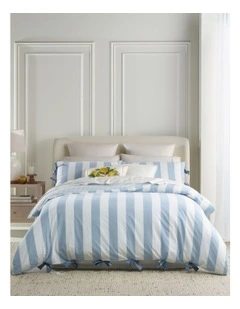 Summer Stripe Yarn Dye Cotton Quilt Cover Set in Blue