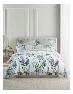 Lilac & Sweet Pea Cotton Sateen Quilt Cover Set in Blue