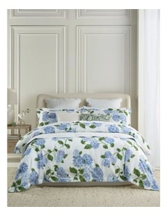 Bloom Cotton Sateen Quilt Cover Set in Blue
