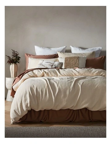 Fairhaven Cotton Matelass Quilt Cover Set in Sand