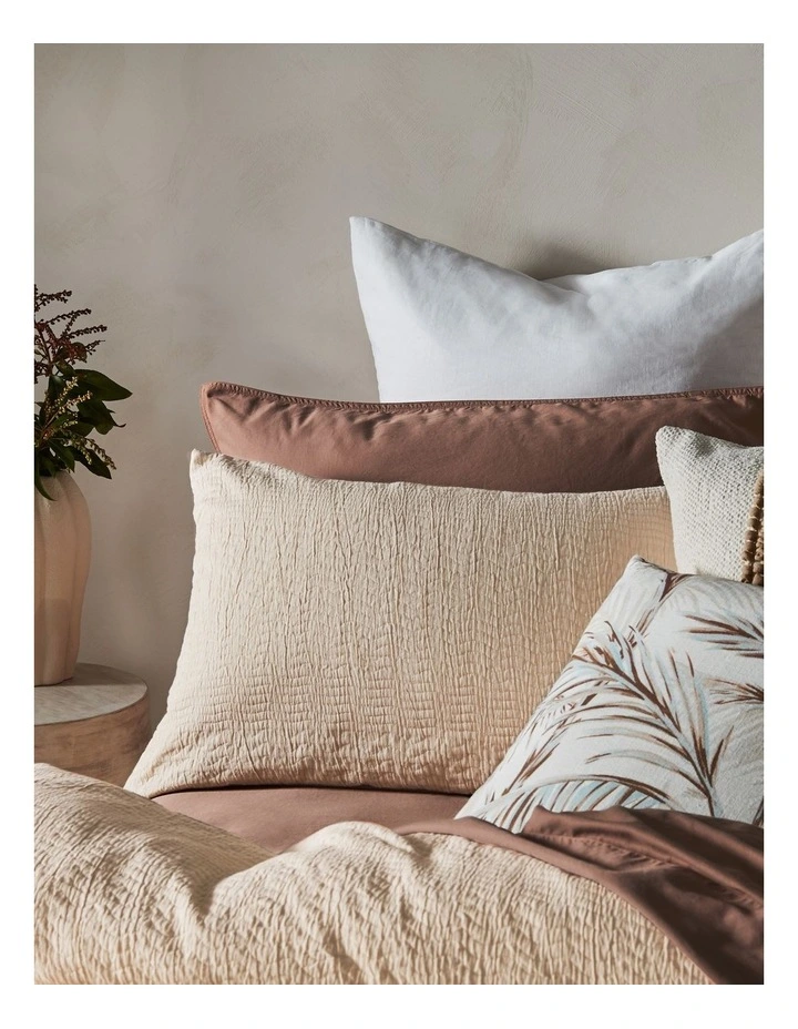 Fairhaven Cotton Matelass Quilt Cover Set in Sand image 2