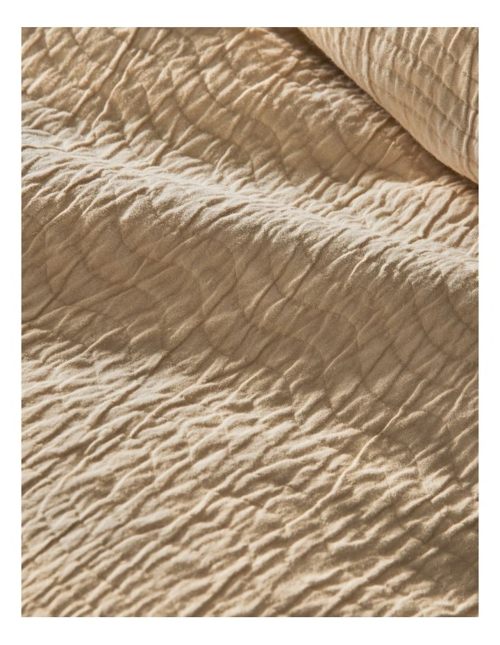 Fairhaven Cotton Matelass Quilt Cover Set in Sand image 3