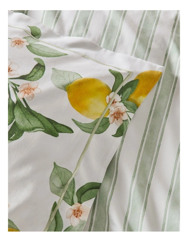 Lemon Cotton Sateen Quilt Cover Set in Yellow image 2
