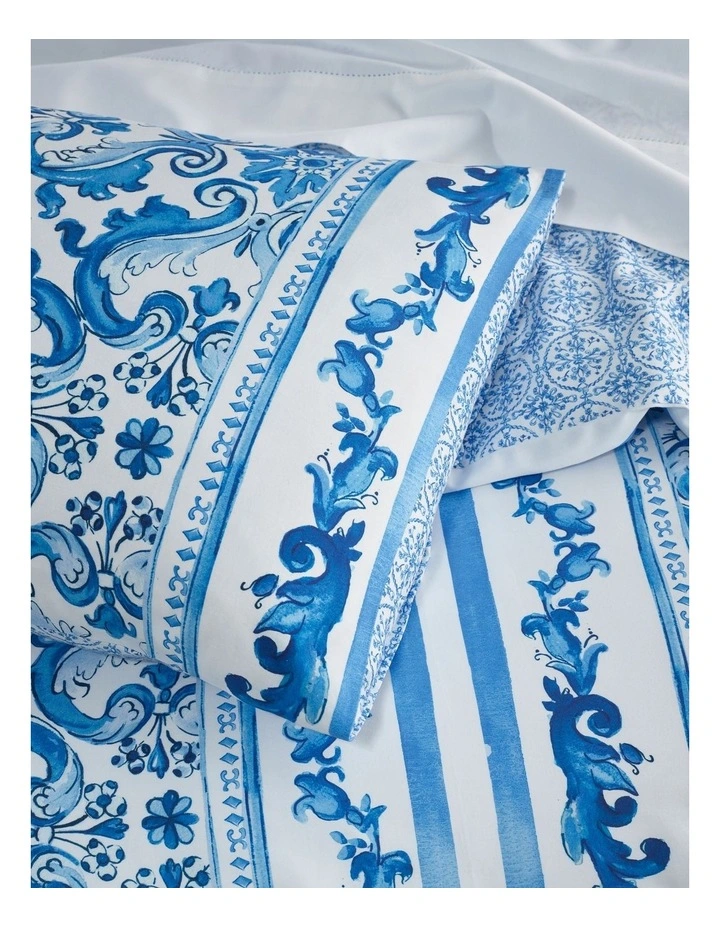 Valentina Cotton Sateen Quilt Cover Set in Blue image 2