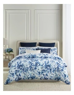 Delphine II Cotton Sateen Quilt Cover Set in Blue