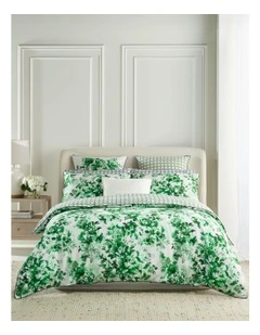 Delphine Cotton Sateen Quilt Cover Set in Green