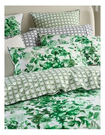 Delphine Cotton Sateen Quilt Cover Set in Green