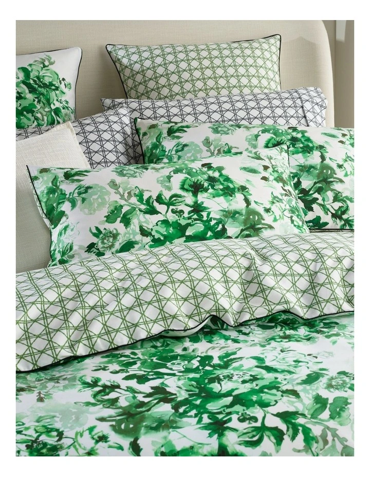 Delphine Cotton Sateen Quilt Cover Set in Green image 2