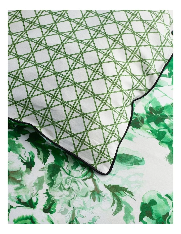 Delphine Cotton Sateen Quilt Cover Set in Green image 3