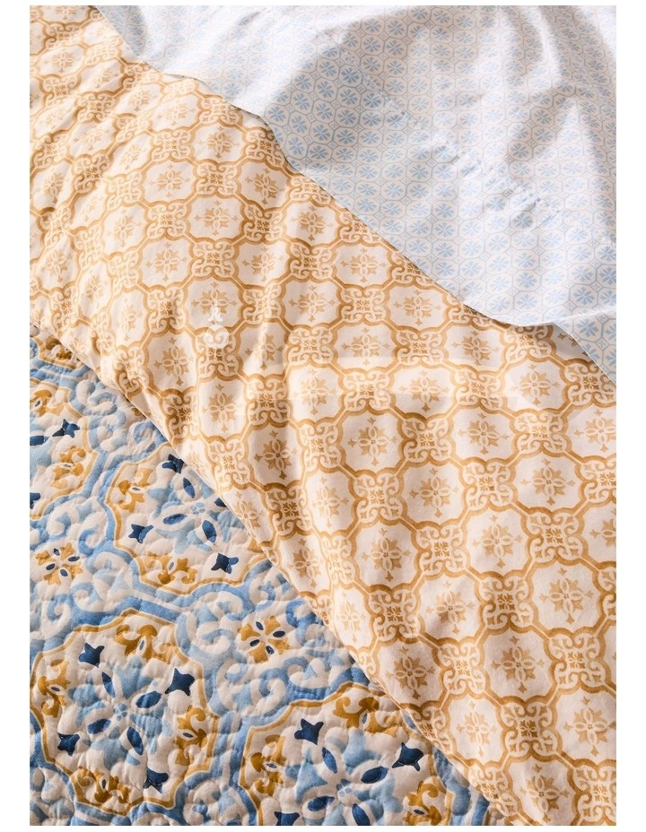 Anastasia Quilted Cotton Quilt Cover Set in Blue image 3
