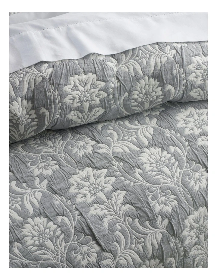 Giselle Jacquard Quilt Cover Set in Silver image 2