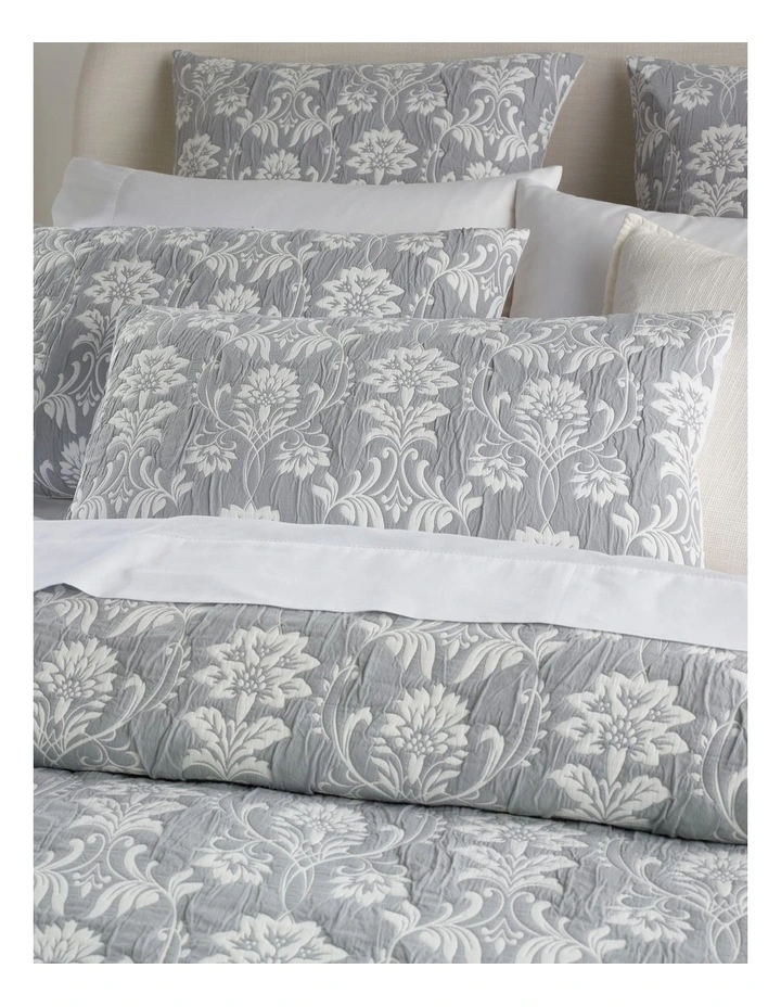 Giselle Jacquard Quilt Cover Set in Silver image 3