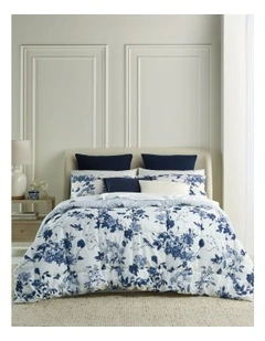 Printed Comforter Set in Blue Floral