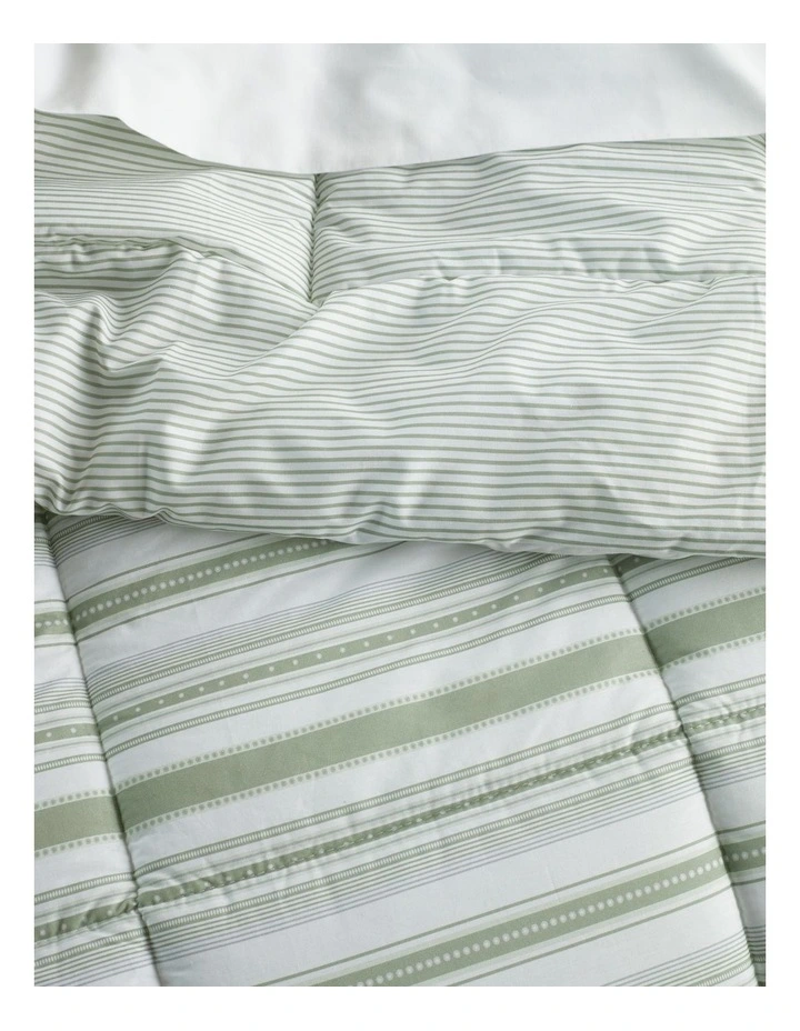 Printed Comforter Set in Green Stripe image 2