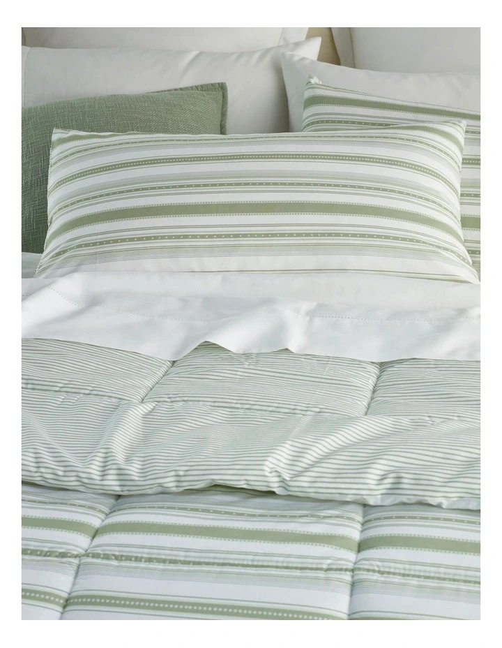 Printed Comforter Set in Green Stripe image 3