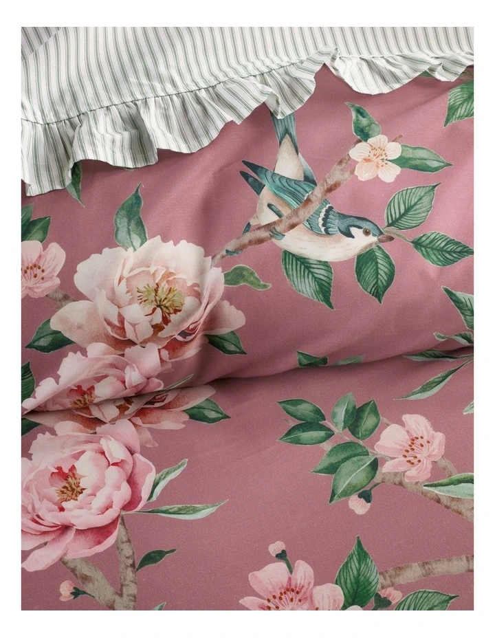 Florence Cotton Sateen Quilt Cover Set in Plum image 2