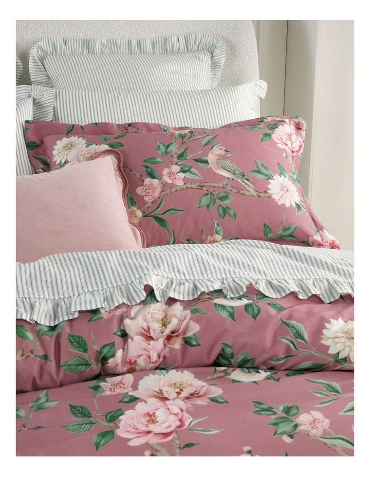 Florence Cotton Sateen Quilt Cover Set in Plum image 3