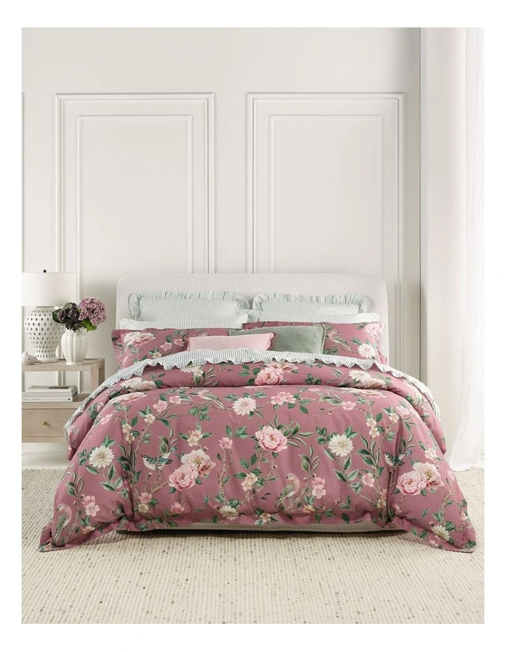 Florence Cotton Sateen Quilt Cover Set in Plum image 4