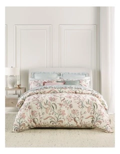 Elodie Cotton Linen Blend Quilt Cover Set in Mulberry