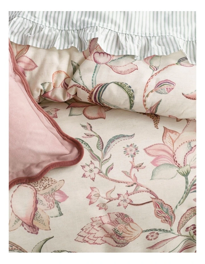 Elodie Cotton Linen Blend Quilt Cover Set in Mulberry image 3