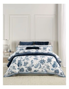 Winter Light Cotton Jacquard Quilt Cover Set in Navy