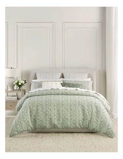 Harmony Jacquard Quilt Cover Set in Sage