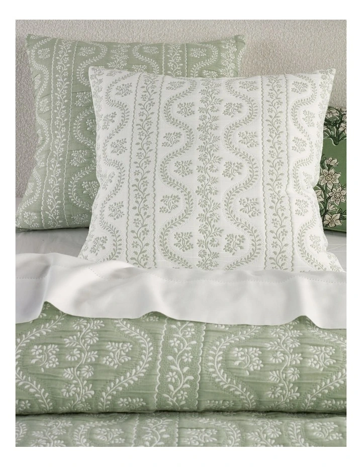 Harmony Jacquard Quilt Cover Set in Sage image 4