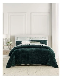 Remi Quilted Velvet Quilt Cover Set in Forest